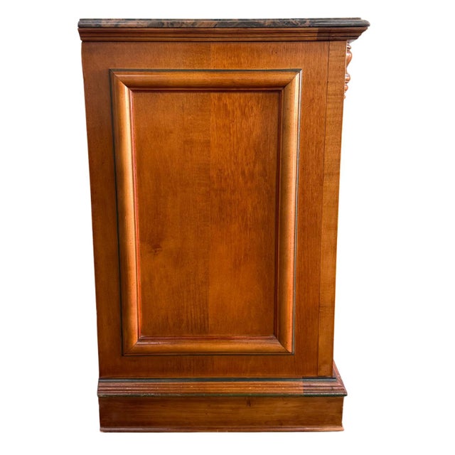 1980s Italian Renaissance Revival Carved 3-Drawer Chest With Marble Top by Pulaski For Sale - Image 10 of 13