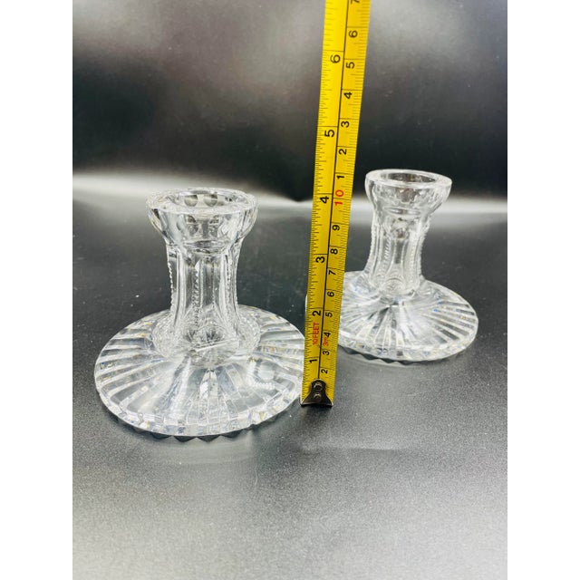Late 20th Century Waterford Pair of Crystal Candle Holders For Sale - Image 9 of 12
