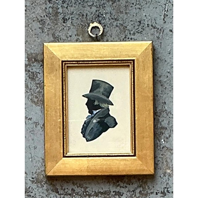 Vintage Silhouette Portrait in Gilt Frame For Sale - Image 11 of 12