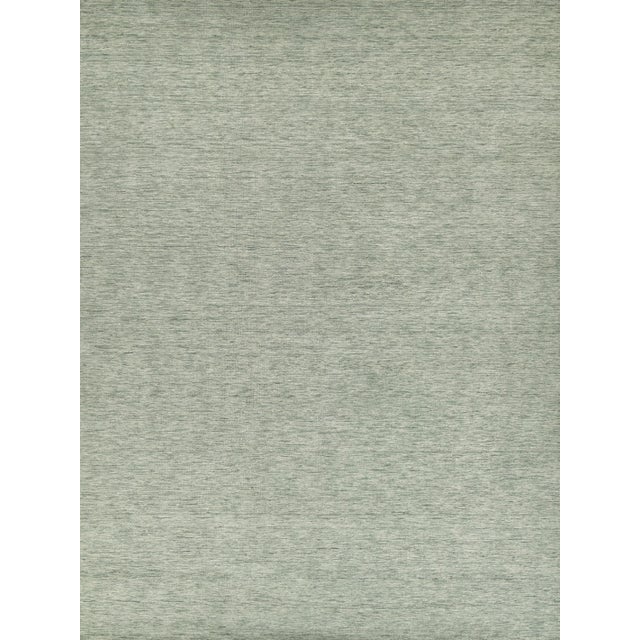 Exquisite Rugs Roche Handmade New Zealand Wool Green Rug-6'X9' For Sale