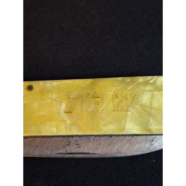 Rare Antique 1920s Judaica Folding Challah Knife Shabbat Kodesh Celluloid Czech For Sale - Image 11 of 17