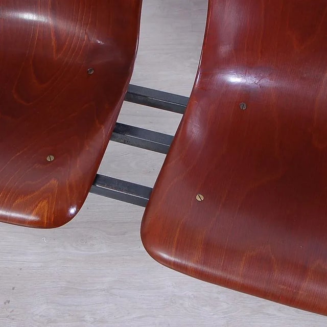 Black Mid-Century Bench with 4 Pagholz Seats, 1960s For Sale - Image 8 of 12