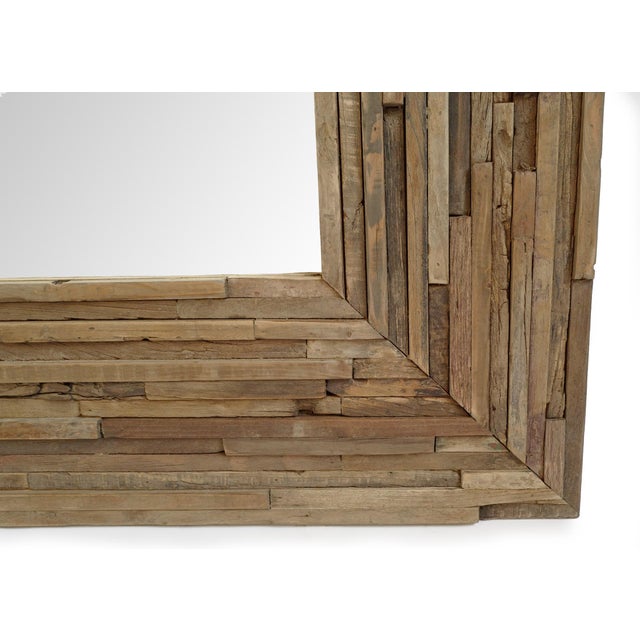 2020s Salvaged Wood Strip Large Full Length Mirror For Sale - Image 5 of 8