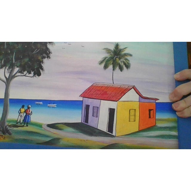 Paint Headley Thompson Jamaica West Indies 2005 Ocean Scene With Hut For Sale - Image 7 of 9