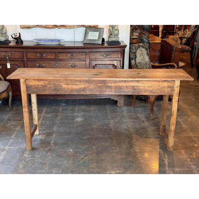 19th Century Two Drawer Pine Console Table For Sale - Image 10 of 11