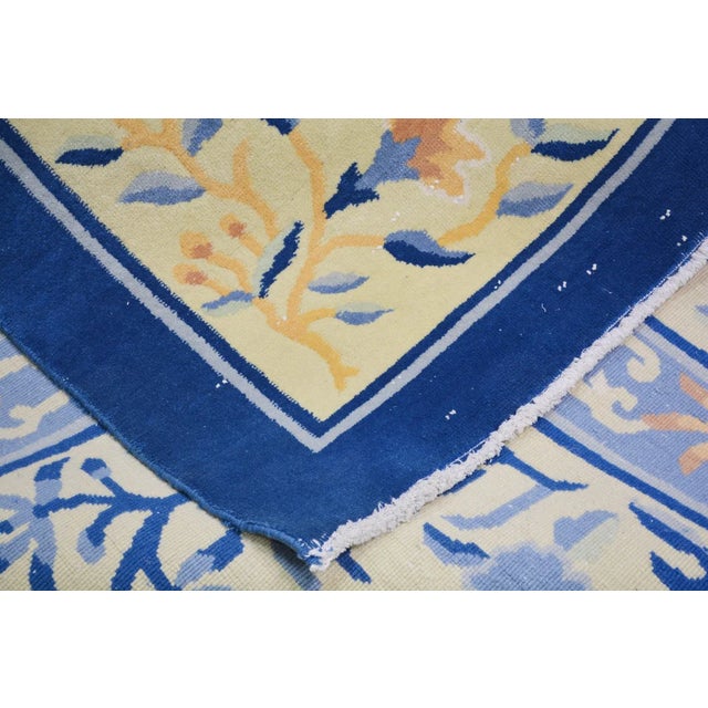 Art Deco Vintage Chinese Art Deco Hand Knotted Wool Rug,11'6'' X 14' For Sale - Image 3 of 6