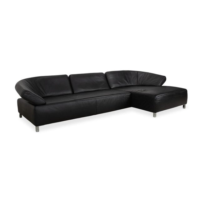 Modern Butterfly Corner Sofa in Black Leather from Ewald Schillig For Sale - Image 3 of 18