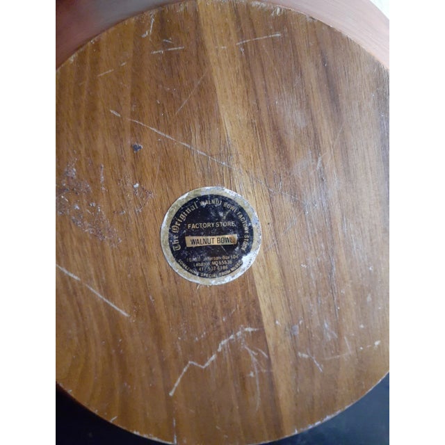 1970s Vintage Genuine Walnut Bowl, Made in Usa For Sale - Image 5 of 6