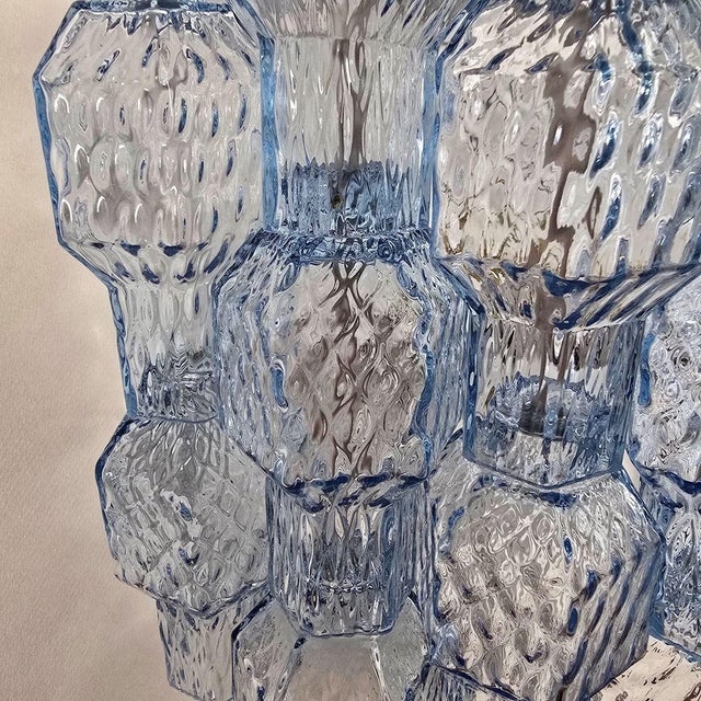 1990s Blue Murano Glass, Mid Century Modern Sconces - A Pair For Sale - Image 10 of 12