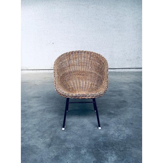 Wicker Lounge Chair in the style of Dirk Van Sliedregt for Rohé Noordwolde, Netherlands, 1960s For Sale - Image 18 of 18