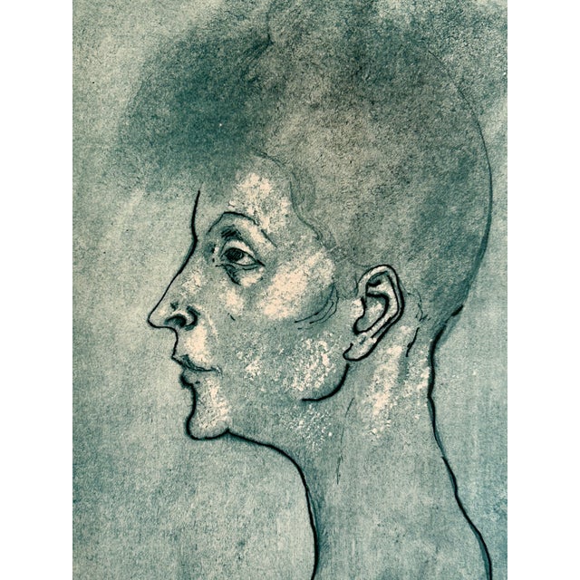 Mid-Century Modern Pablo Picasso Head of a Woman Blue Period Portrait Signed Original Print For Sale - Image 3 of 6