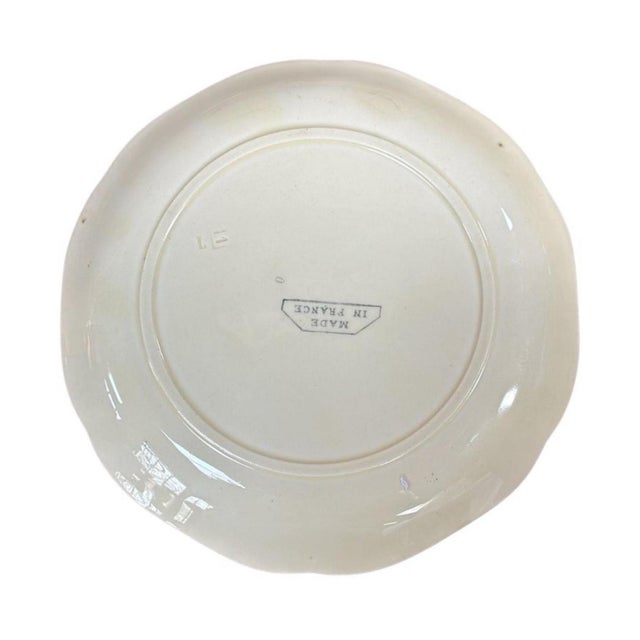 Lovely and charming French Majolica plate with rabbits family signed Choisy le Roi, circa 1900. (Plates made for Higgins...