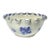 1940s Stoneware Salt Glazed Cobalt Blue Ruffled Floral Serving Bowl For Sale