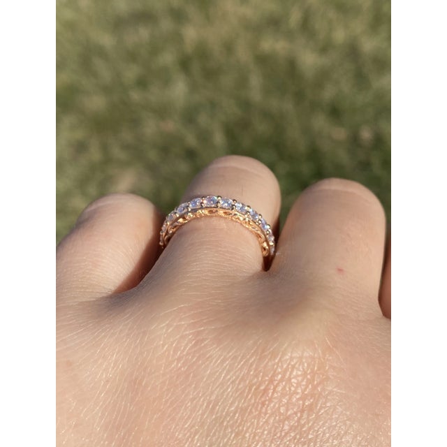 The Markam: Ladies Custom Made 18K Rose Gold Wedding Band set with Diamonds For Sale - Image 10 of 10