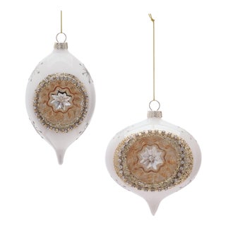 Glass Reflector Ornament Set of 6 For Sale