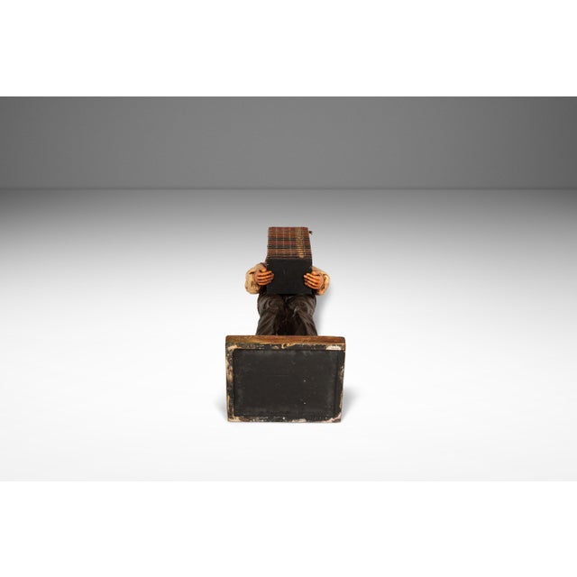 Rare Vintage Lifesize Albert Einstein Statue W/ Storage Cabinet in Fiberglass & Plaster, Usa, C. 1980s For Sale - Image 14 of 18