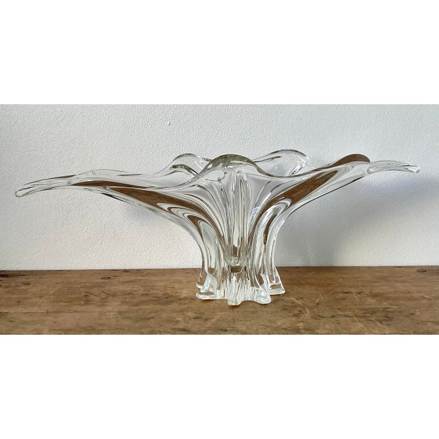 This magnificent vintage French crystal splash vase is a masterclass in organic modernism, offering an authoritative...