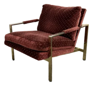Milo Baughman for Thayer Coggin 951 Flat Bar Lounge Chair Brass