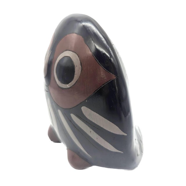 1980s Tonalá Mexico Owl Ceramic Figurine For Sale - Image 5 of 11