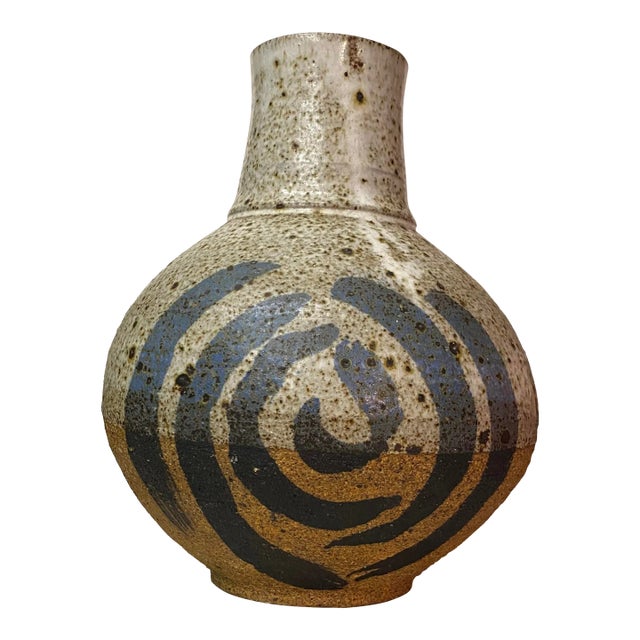 1960s Glazed Pottery Vase For Sale