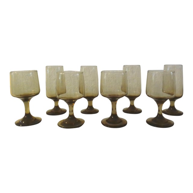 1970s Libbey Tawny-Smoke Cocktail Glasses, Set of 8 For Sale