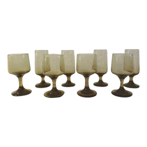 1970s Libbey Tawny-Smoke Cocktail Glasses, Set of 8