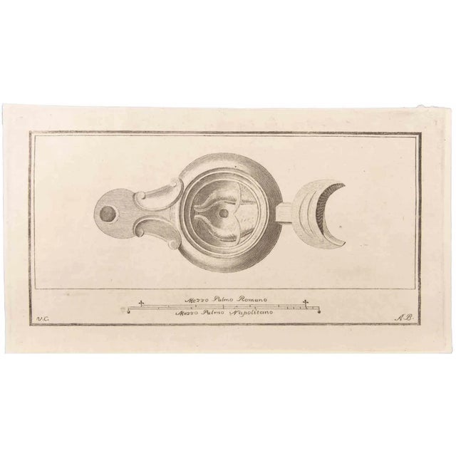 Oil lamp is an etching realized by vincenzo campana (1730-1806). The etching belongs to the print suite “antiquities of...
