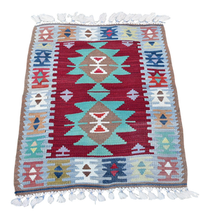 1950s Turkish Traditional Style Handwoven Oushak Kilim Rug