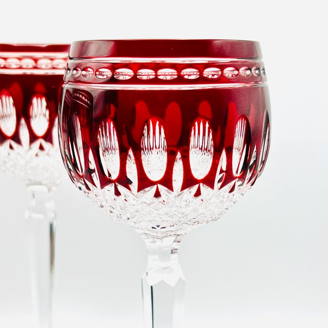 Timeless Waterford Crystal’s Clarendon Ruby Red design — a masterwork of late-20th-century Irish crystal craftsmanship....