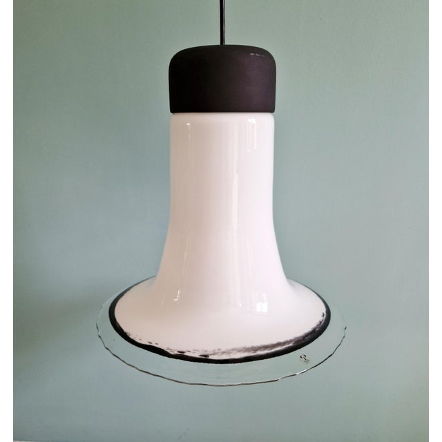 Metal Large Mid-Century Modern Glass Pendant Light from Peill & Putzler, 1970s For Sale - Image 7 of 18