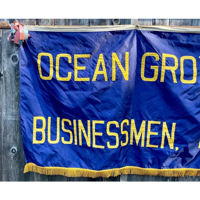 1920s 1940s Vintage Ocean Grove New Jersey Businessmen Inc. Satin Banner Flag For Sale - Image 5 of 6