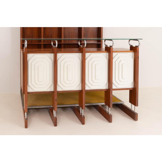 Italian Bar Unit with Stools, 1970s, Set of 3 For Sale - Image 9 of 13