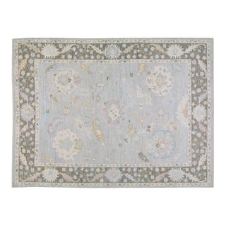 Vintage Oushak Knotted Wool Rug, 9'x12'1'' For Sale