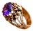 Gold Ring with Grid and Twists For Sale