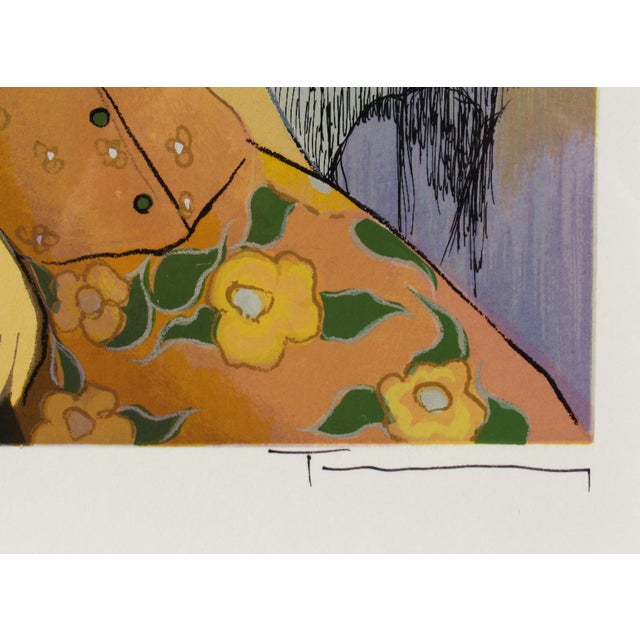 Itzchak Tarkay, Sophia Relaxes at the Cafe, Circa 1990 For Sale - Image 9 of 11