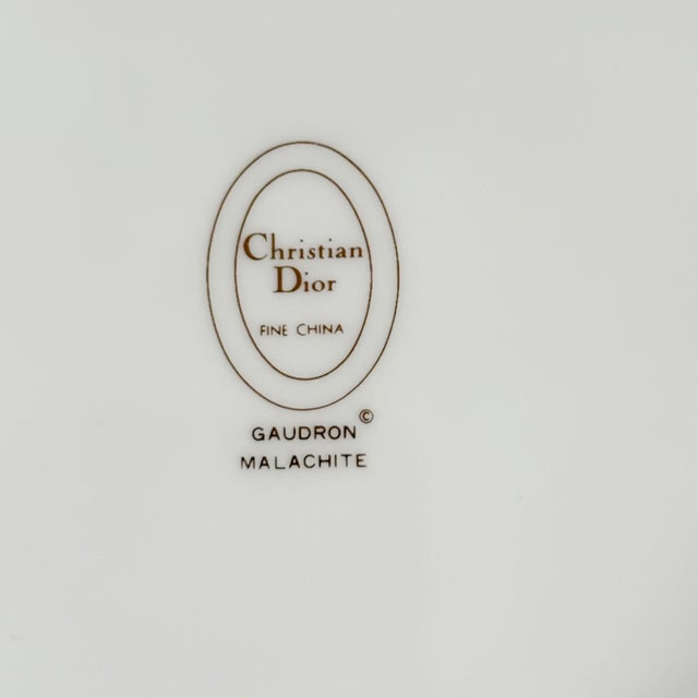 Christian Dior Malachite Gaudron Porcelain Vase, Vintage 1980s Designer Home Accessory For Sale - Image 10 of 11