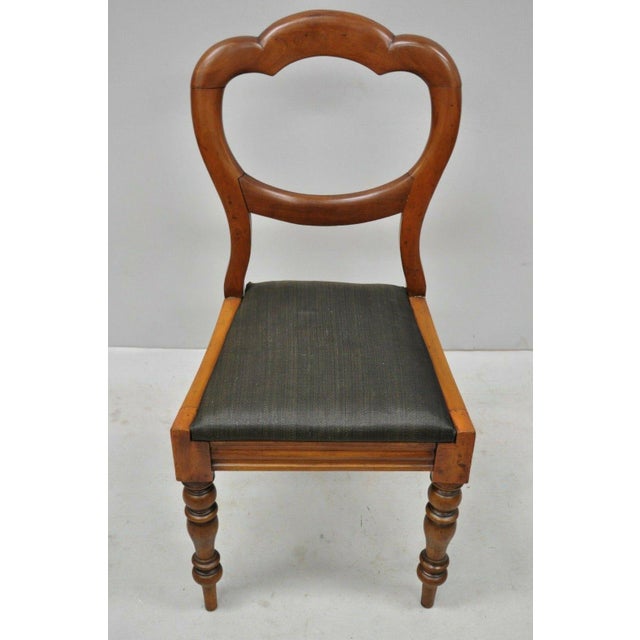 19th C Antique English Victorian Balloon Back Mahogany Library Side Chair Chairish