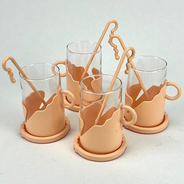 1980s Cups in Glass and Plastic from Randwyck, 1980s, Set of 4 For Sale - Image 5 of 5
