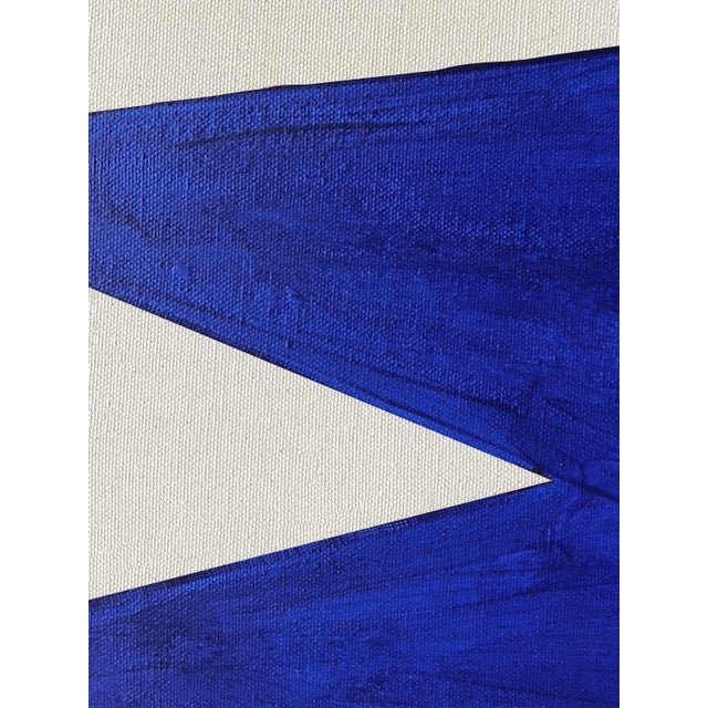 Mid-Century Modern "Fearless - Affirmations Painting Cobalt" by Nicolette Capuano For Sale - Image 3 of 7