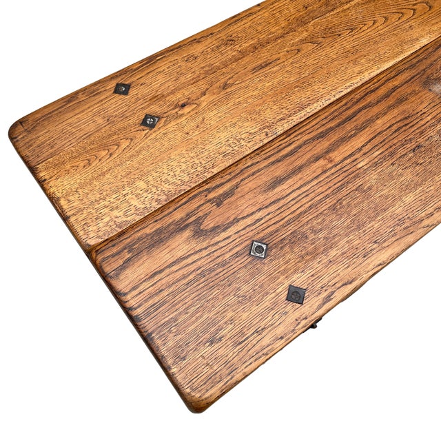 19th Century Spanish Baroque Oak Flip Top Table For Sale - Image 4 of 11