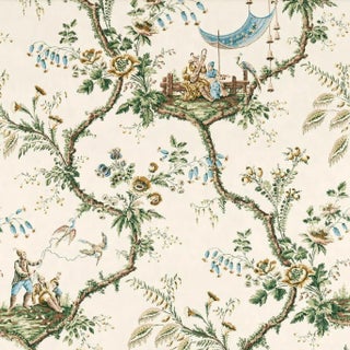 Zoffany Emperors Musician Fabric in Evergreen - a Sample For Sale