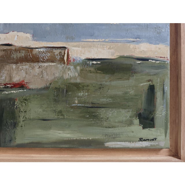 Geography of the Shores, Contemporary Abstract Landscape Oil Painting, Framed by Sophie Dumont For Sale - Image 10 of 11