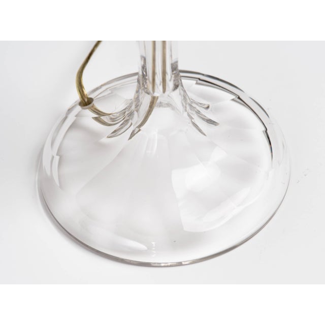 Mid 20th Century Art Deco Faceted Cut Crystal Lamps - a Pair For Sale - Image 5 of 6