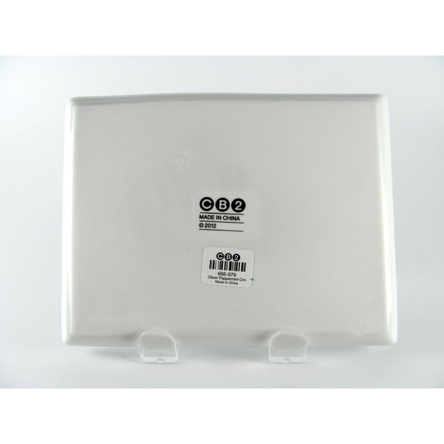 White Crate & Barrel Cb2 Oliver Peppermint Ornament Christmas Appetizer Plate - Set of 4 For Sale - Image 8 of 10