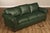 Green Leather Sleeper Sofa with Nailhead Trim For Sale - Image 12 of 18