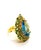Bochic “Capri” Vintage Multi Sapphire & Topaz Ring — 18K Gold & Silver For Sale - Image 9 of 13