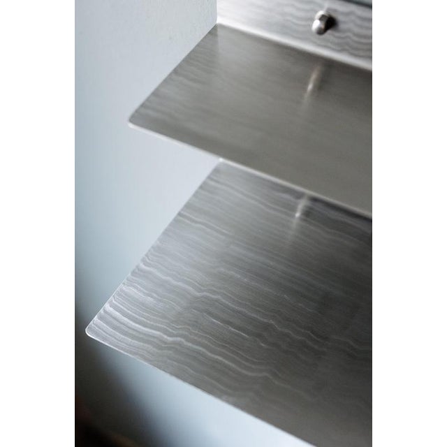 Black Wall Shelf in Brushed Stainless Steel by Form & Eisen For Sale - Image 8 of 10