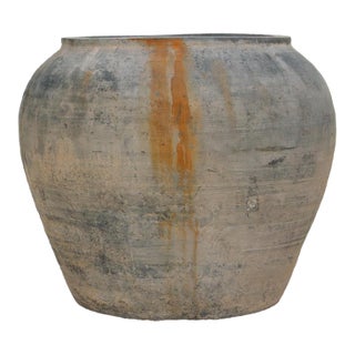 Aged Charcoal Vintage Vase For Sale