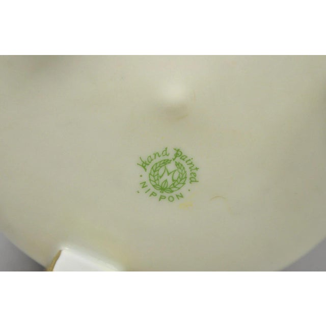 Antique Nippon Noritake Hand Painted Art Nouveau Porcelain Footed Round Vase For Sale - Image 15 of 16