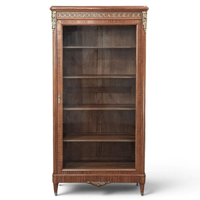 19th Century Parisian Louis XVI Marquetry Bookcase ~ Display Armoire For Sale - Image 4 of 18